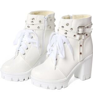 Stylish White Ankle Boots